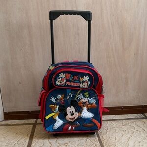 Kids Rolling Backpack - Red and Blue